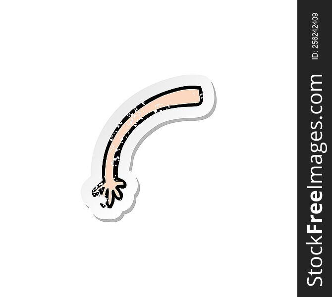 Retro Distressed Sticker Of A Cartoon Arm Gesture