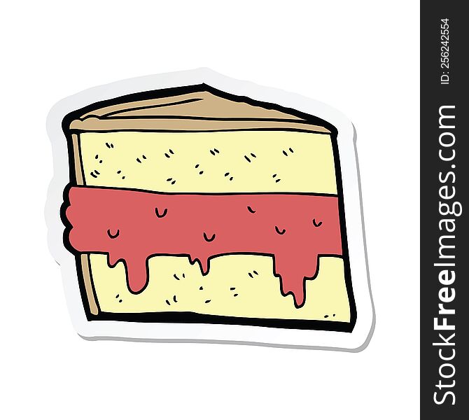 Sticker Of A Cartoon Cake
