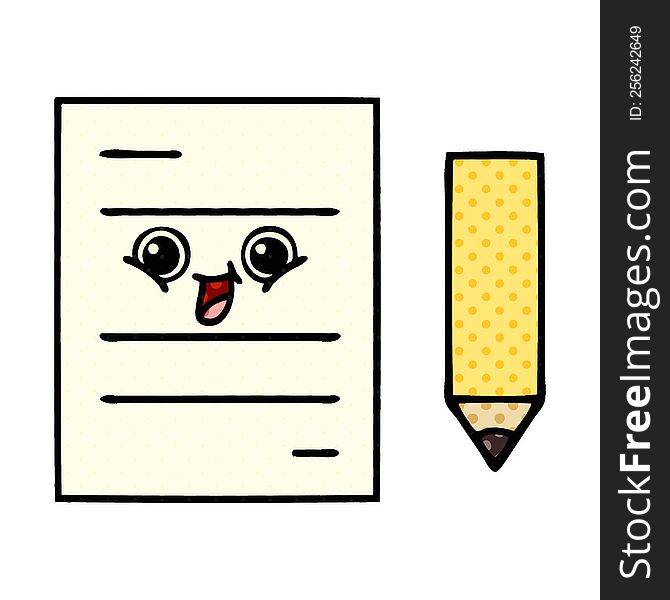 comic book style cartoon of a test paper