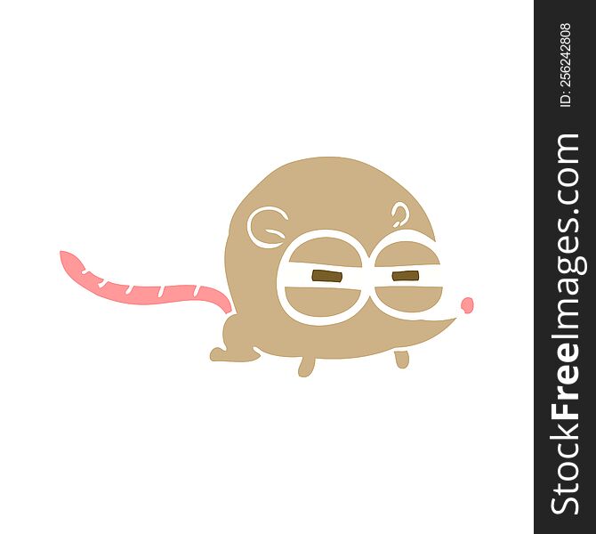 Flat Color Illustration Of A Cartoon Evil Mouse