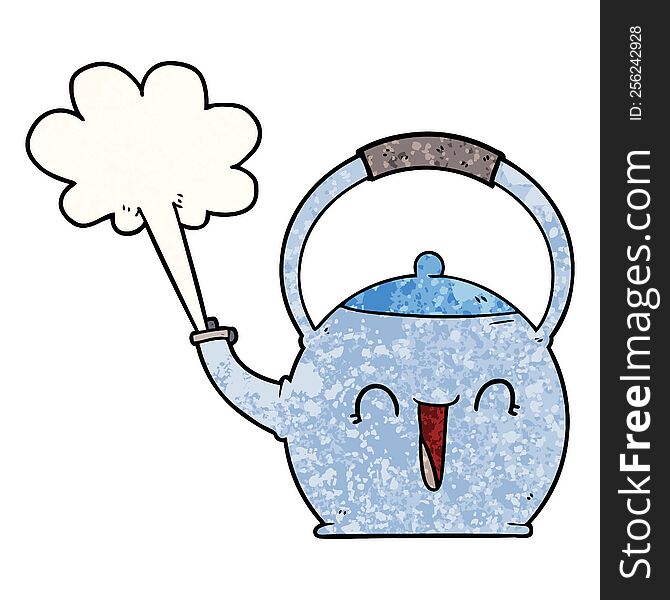 cartoon boiling kettle. cartoon boiling kettle