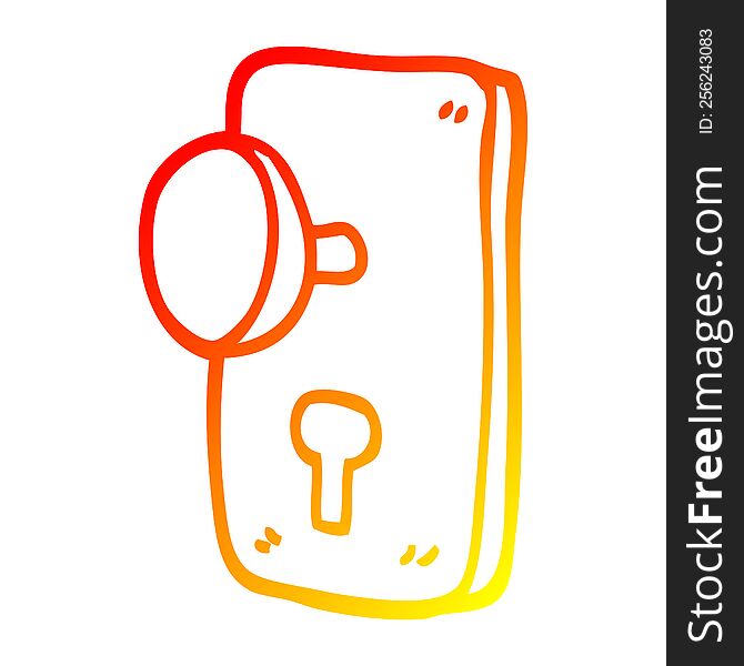 warm gradient line drawing of a cartoon door handle