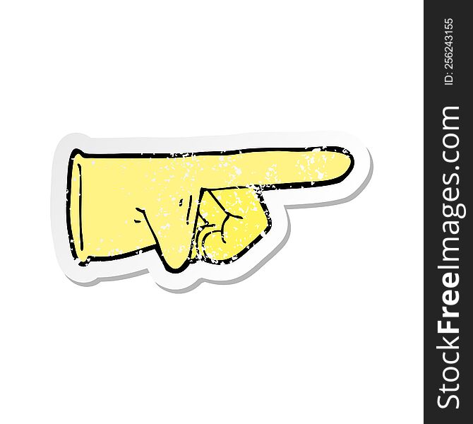 Retro Distressed Sticker Of A Cartoon Rubber Glove