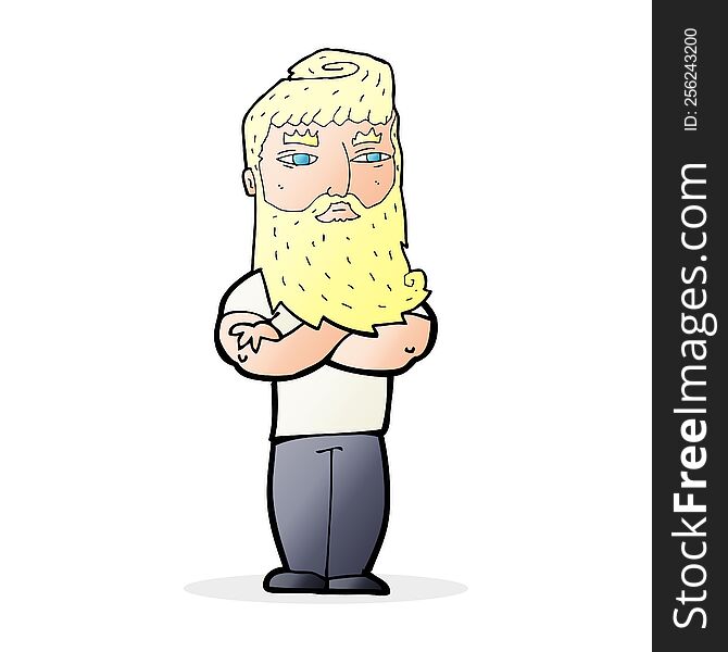 cartoon serious man with beard