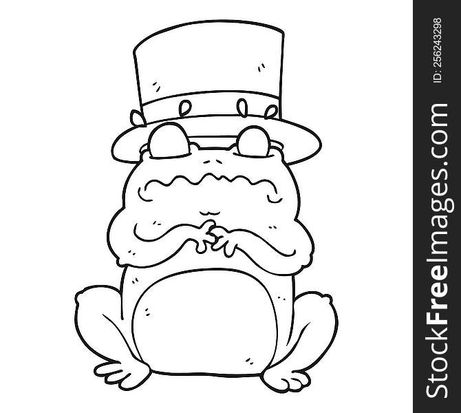 Black And White Cartoon Wealthy Toad