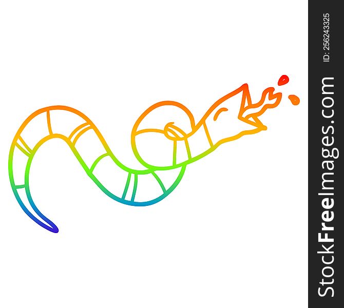 Rainbow Gradient Line Drawing Hissing Snake