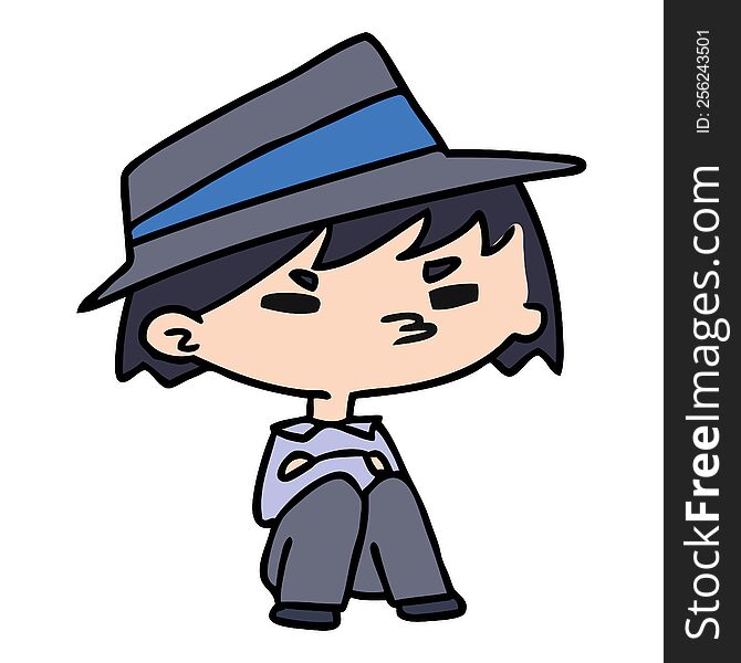 cartoon illustration of a kawaii cute boy. cartoon illustration of a kawaii cute boy