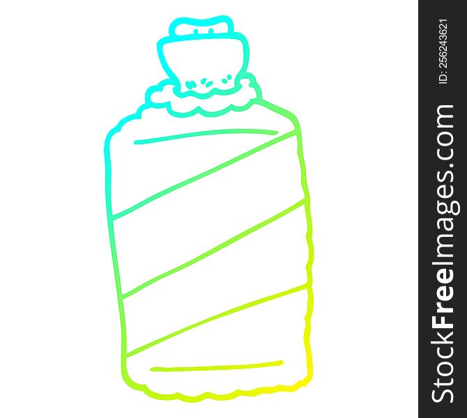 Cold Gradient Line Drawing Cartoon Hot Water Bottle