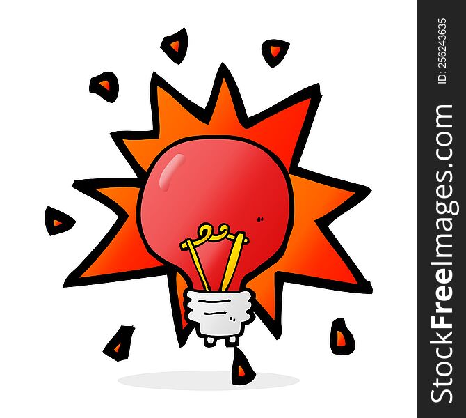 cartoon red light bulb