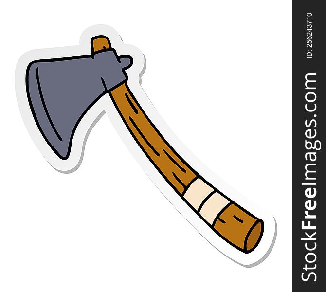 hand drawn sticker cartoon doodle of a garden axe