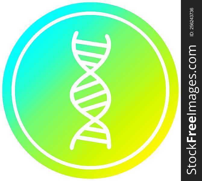 DNA chain circular icon with cool gradient finish. DNA chain circular icon with cool gradient finish