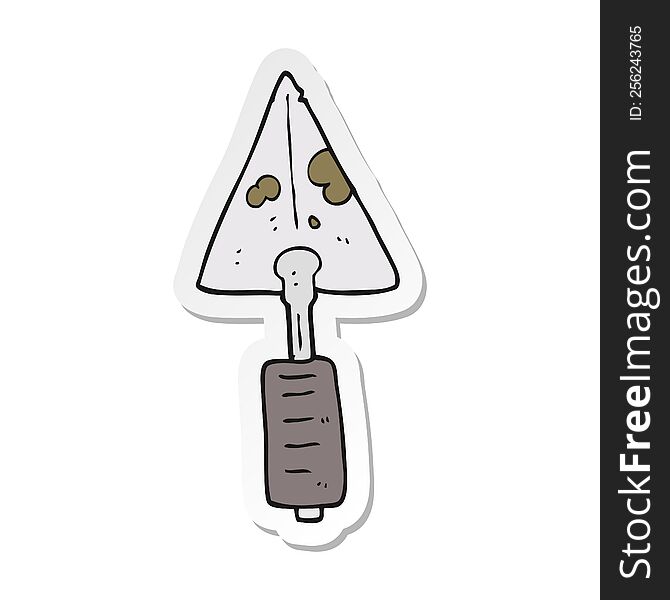 sticker of a cartoon trowel