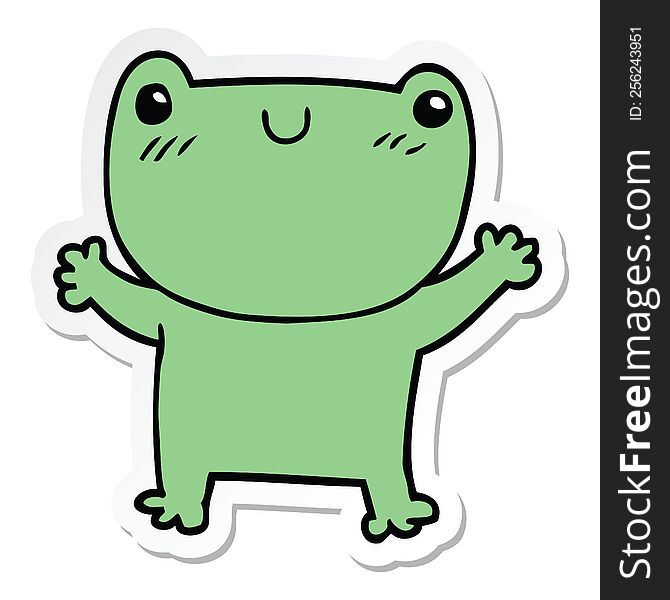 sticker of a cartoon frog