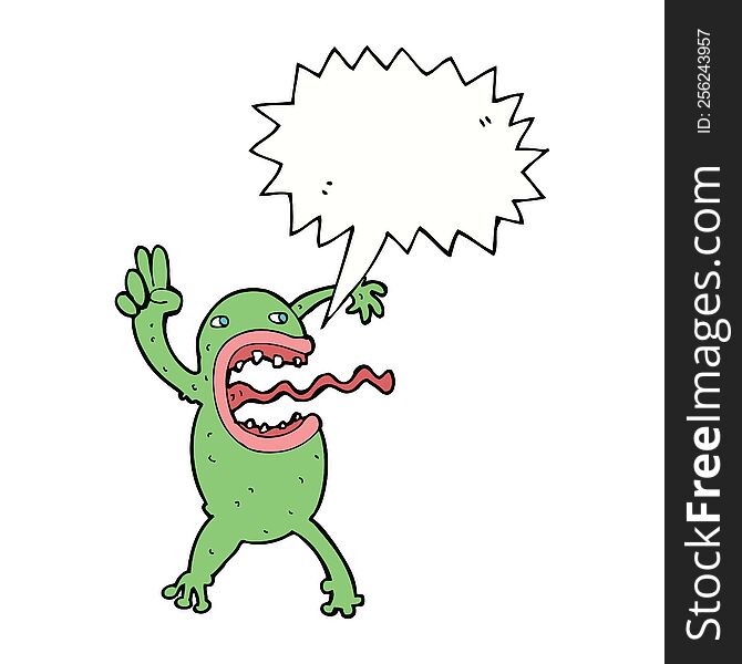 Cartoon Crazy Frog With Speech Bubble