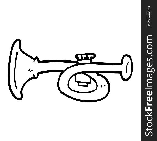 Line Drawing Cartoon Metal Trumpet