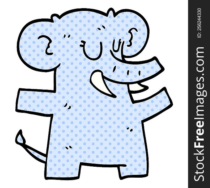 cartoon doodle elephant dancing