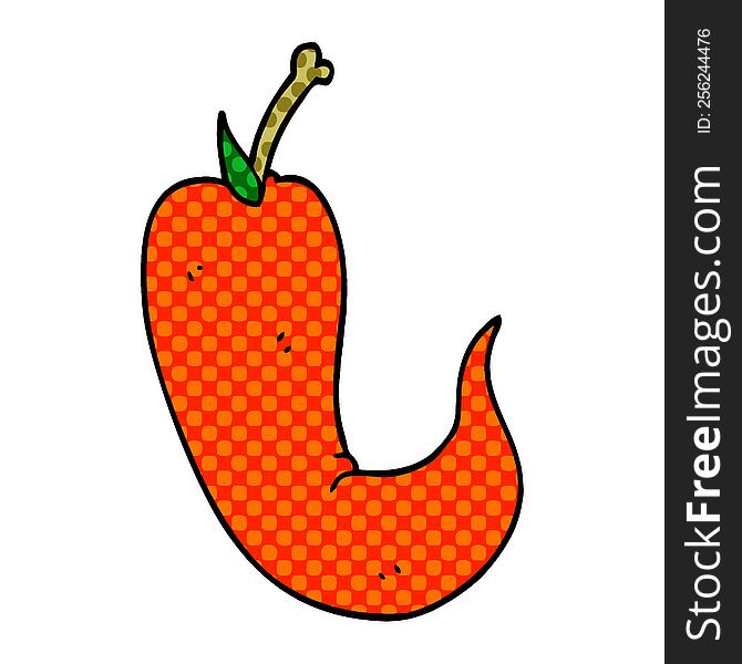 cartoon doodle red hot chilli pepper