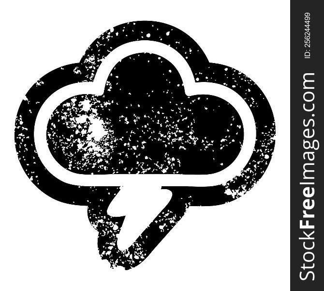 storm cloud distressed icon symbol