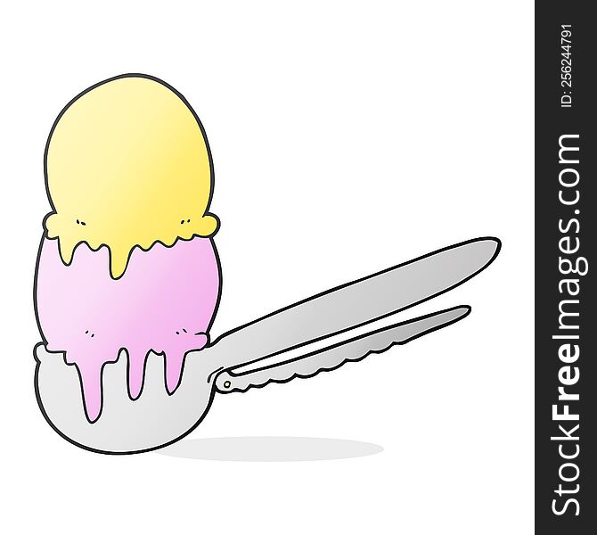 freehand drawn cartoon scoop of ice cream