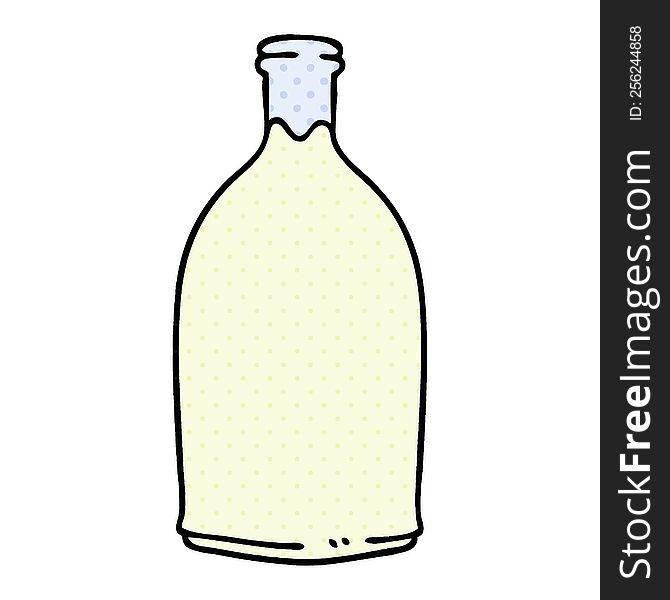 comic book style quirky cartoon milk bottle. comic book style quirky cartoon milk bottle