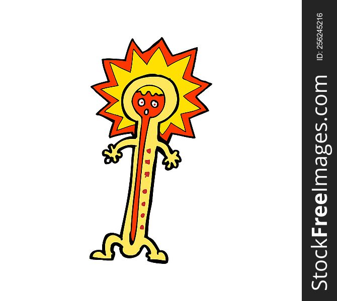 cartoon hot thermometer