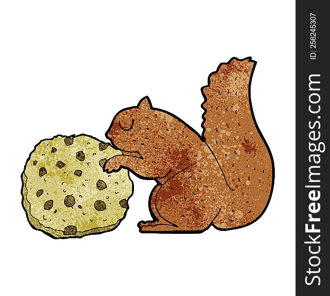 Cartoon Squirrel With Cookie