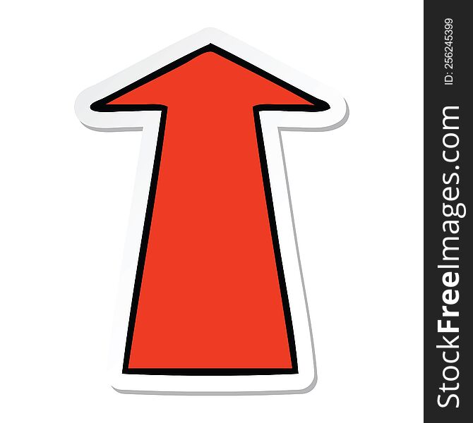 Sticker Of A Quirky Hand Drawn Cartoon Arrow