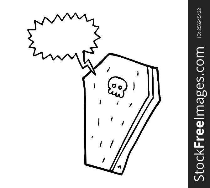 Speech Bubble Cartoon Halloween Coffin