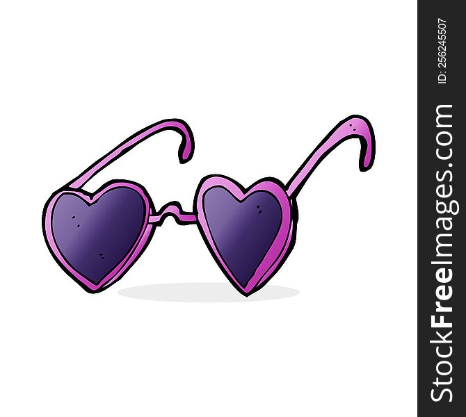 cartoon heart sunglasses