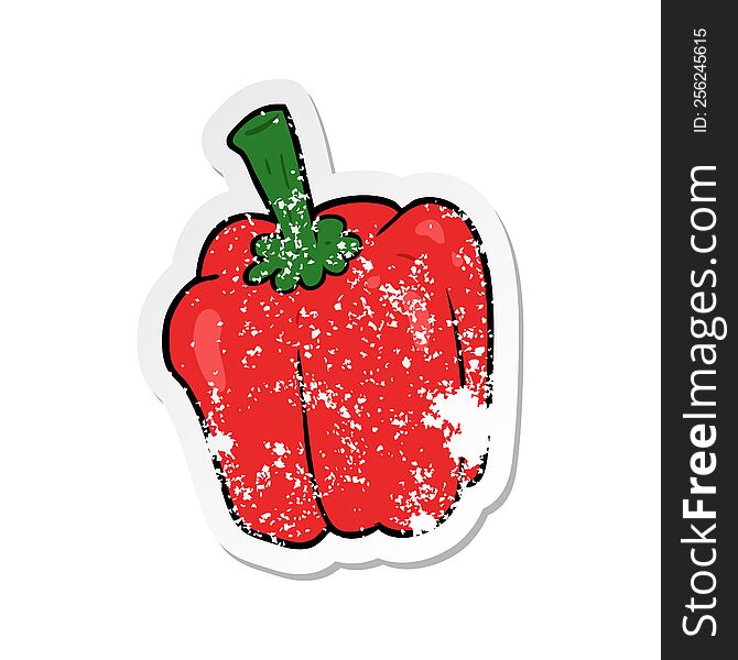 Distressed Sticker Of A Cartoon Pepper