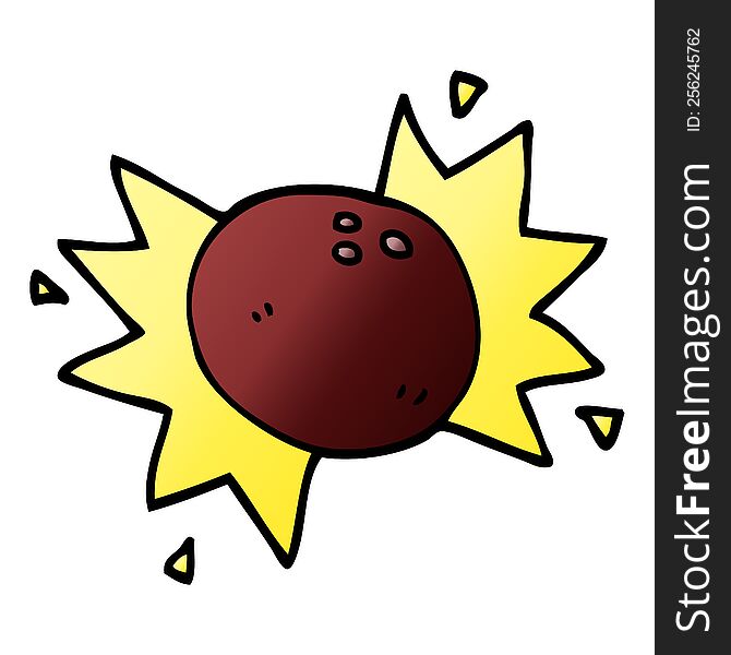 Cartoon Doodle Striking Bowling Ball