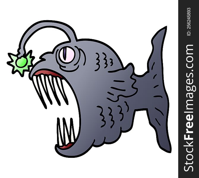 vector gradient illustration cartoon lantern fish