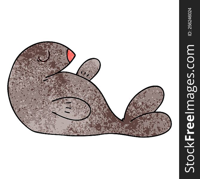 hand drawn quirky cartoon seal. hand drawn quirky cartoon seal