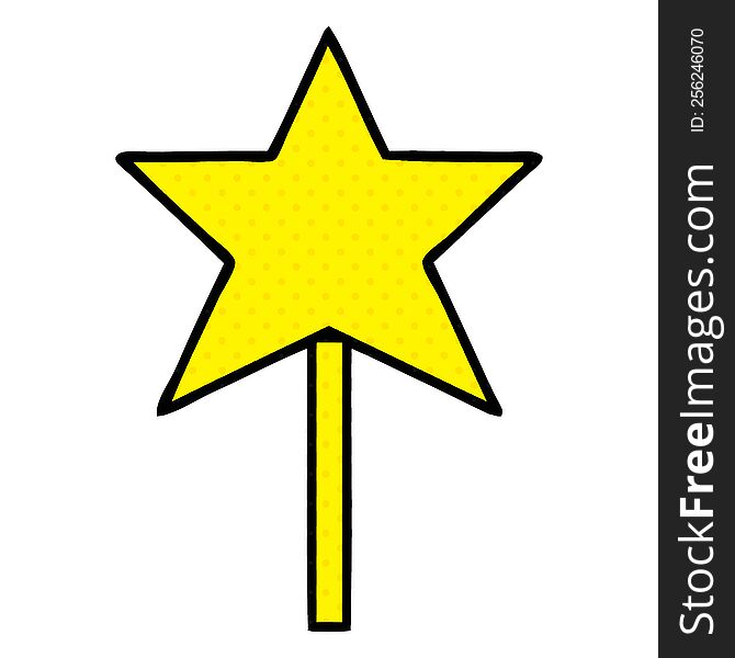 comic book style cartoon of a star wand