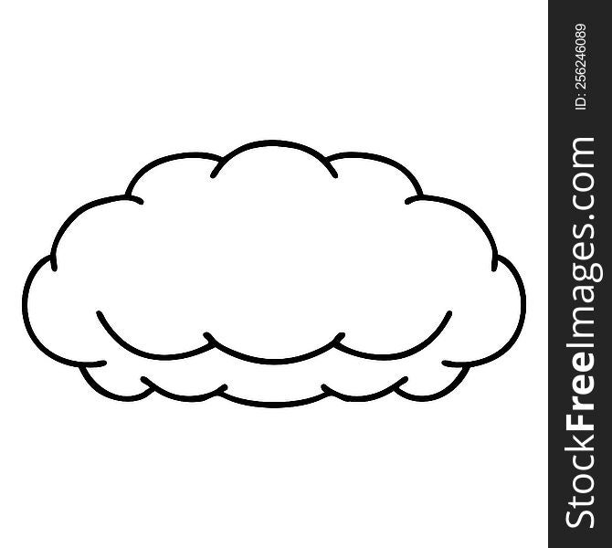 tattoo in black line style of a grey cloud. tattoo in black line style of a grey cloud