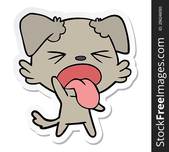 Sticker Of A Cartoon Disgusted Dog