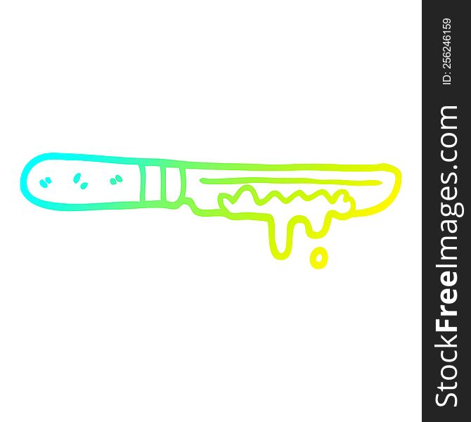 Cold Gradient Line Drawing Cartoon Butter Knife