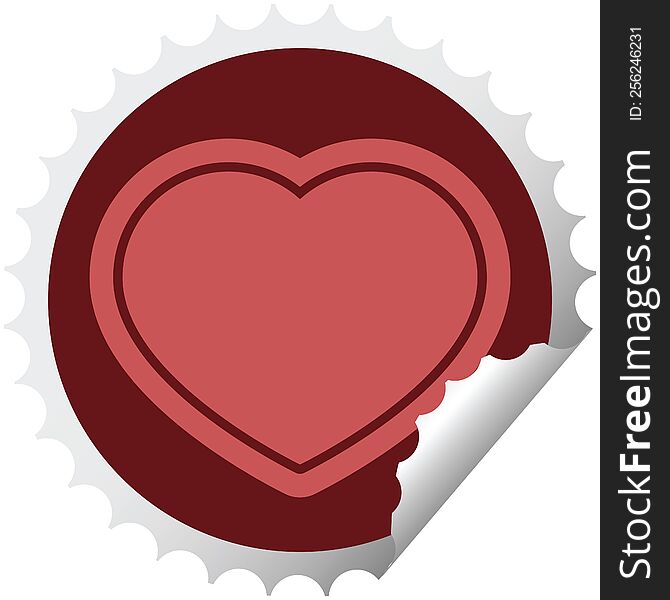 Heart Symbol Round Sticker Stamp