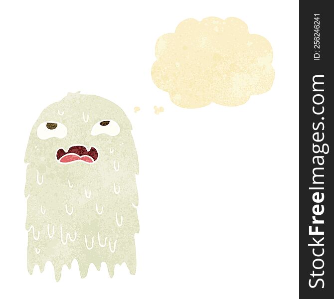 Gross Cartoon Ghost With Thought Bubble