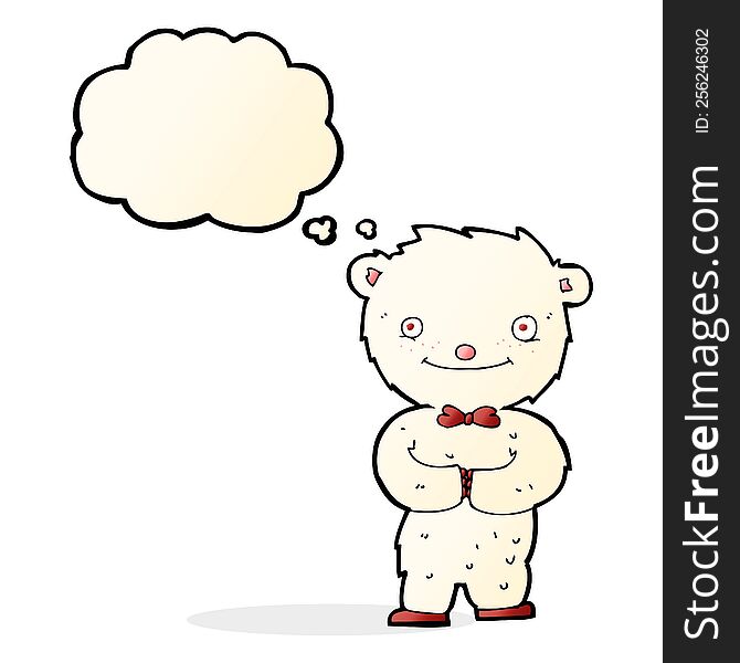 Cartoon Little Polar Bear With Thought Bubble