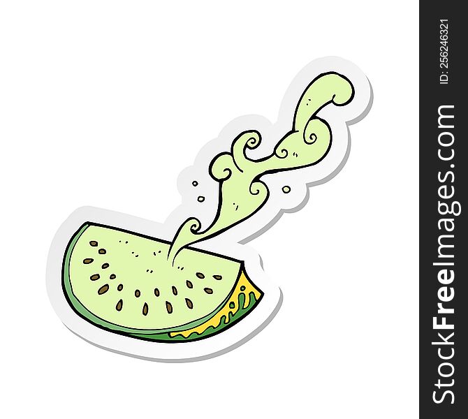 Sticker Of A Cartoon Melon