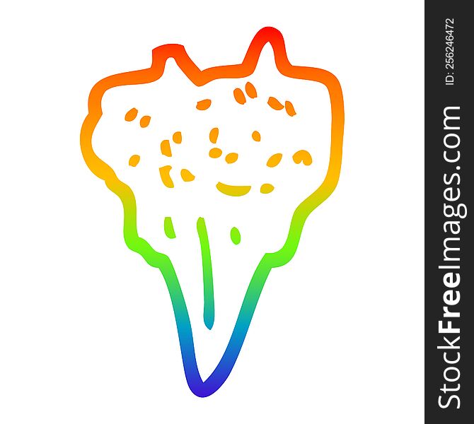 Rainbow Gradient Line Drawing Cartoon Dog Tooth
