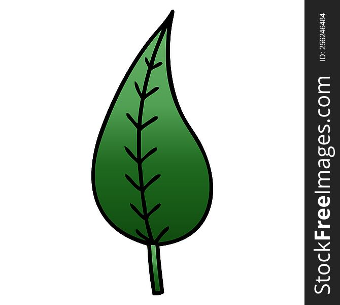 gradient shaded cartoon of a green leaf