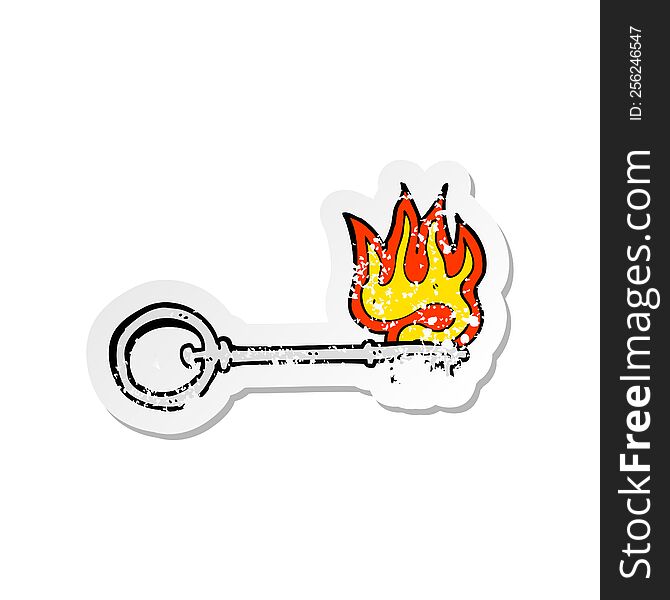 Retro Distressed Sticker Of A Cartoon Hot Key