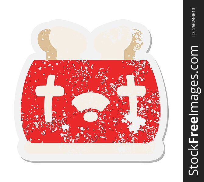 toaster popping out toast grunge sticker