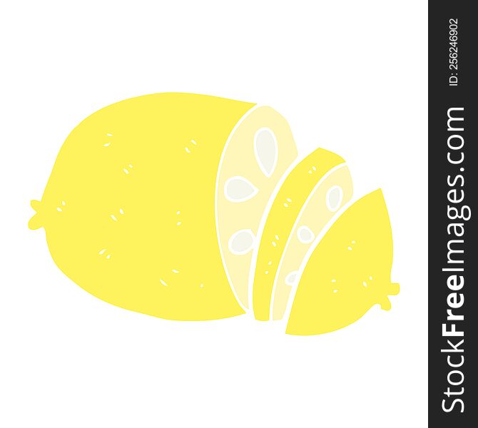 flat color style cartoon sliced lemon