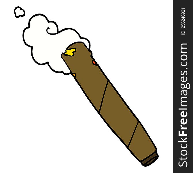 cartoon doodle smoking joint