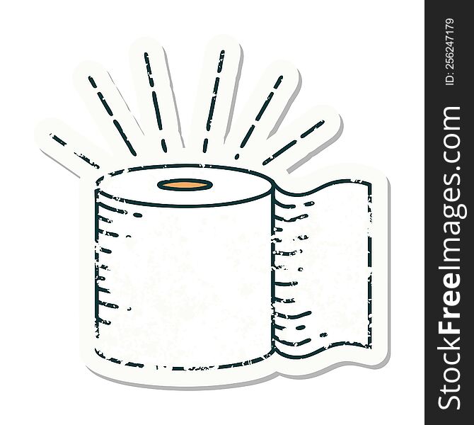 Grunge Sticker Of Tattoo Style Toilet Paper