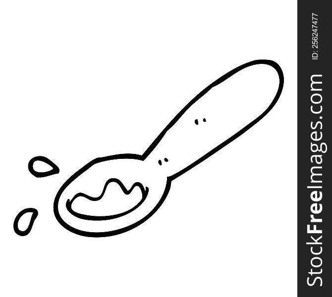 line drawing cartoon ladle of food