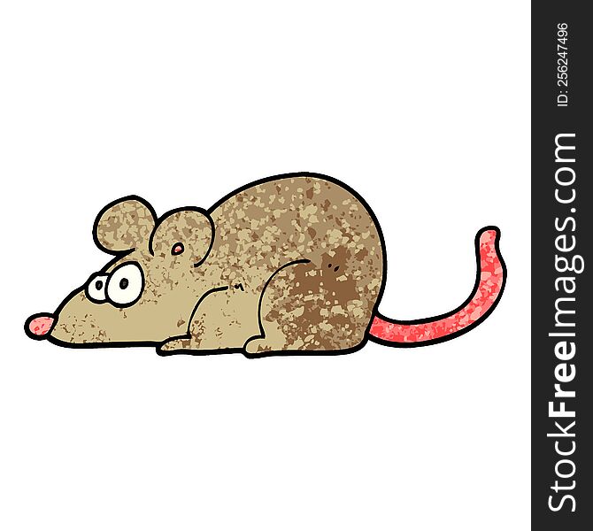 Grunge Textured Illustration Cartoon Rat